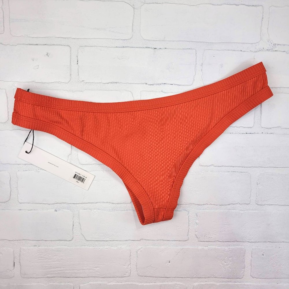NWT Kikirio | ASOS Ayla Rib Cheeky Hipster Bikini Bottom Mars Orange - Picture 4 of 6